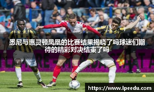 悉尼与惠灵顿凤凰的比赛结果揭晓了吗球迷们期待的精彩对决结束了吗